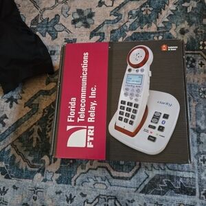 Clarity White and Red Cordless Phone